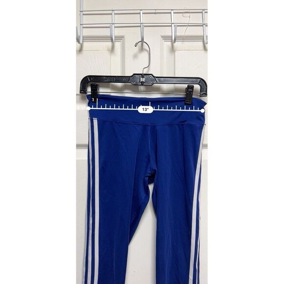 014-009 Adidas Leggings Womens S blue Climalite 3 Stripes Pants Stretch Active - Picture 5 of 12